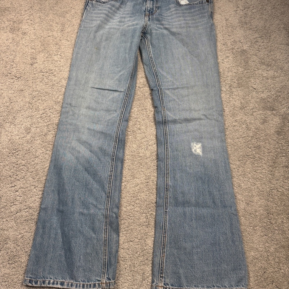 Hollister Light Blue Flare Jeans with embroidered Hollister back pockets